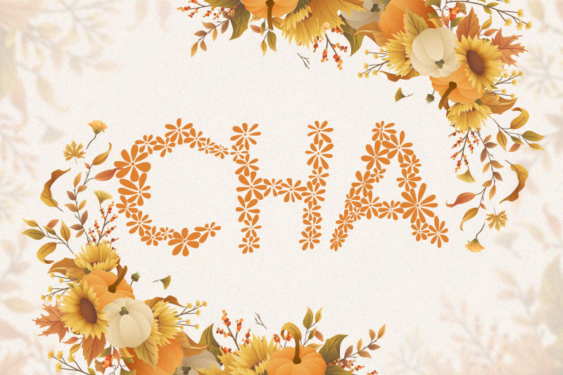 cha flower font