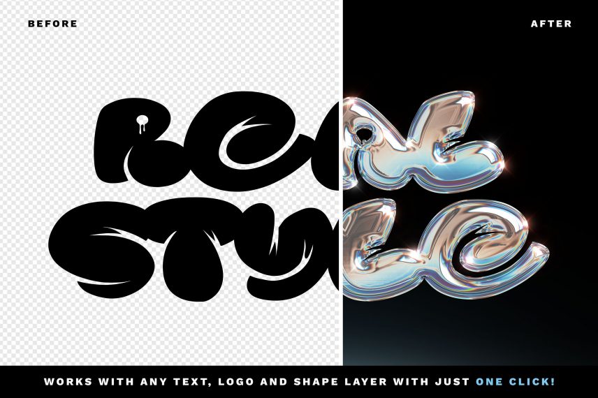 Chrome Text Effect Vol.11 PSD Template