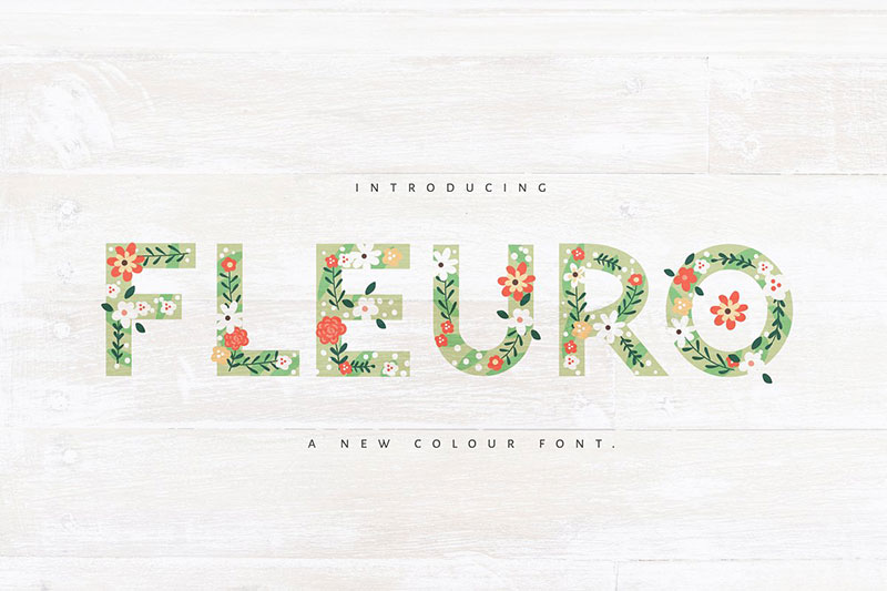 fleuro colour flower font