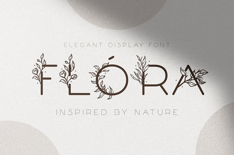flora a delicate floral flower font