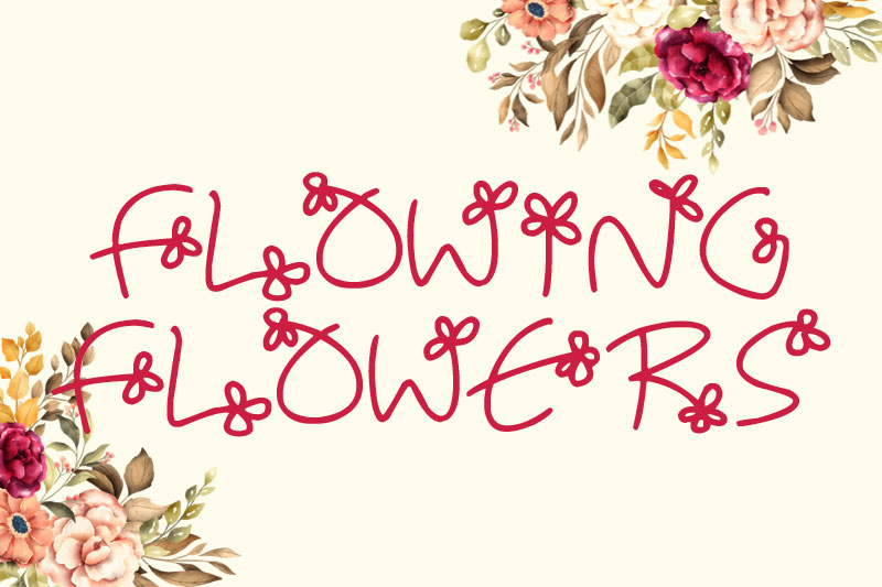 flowing flower font