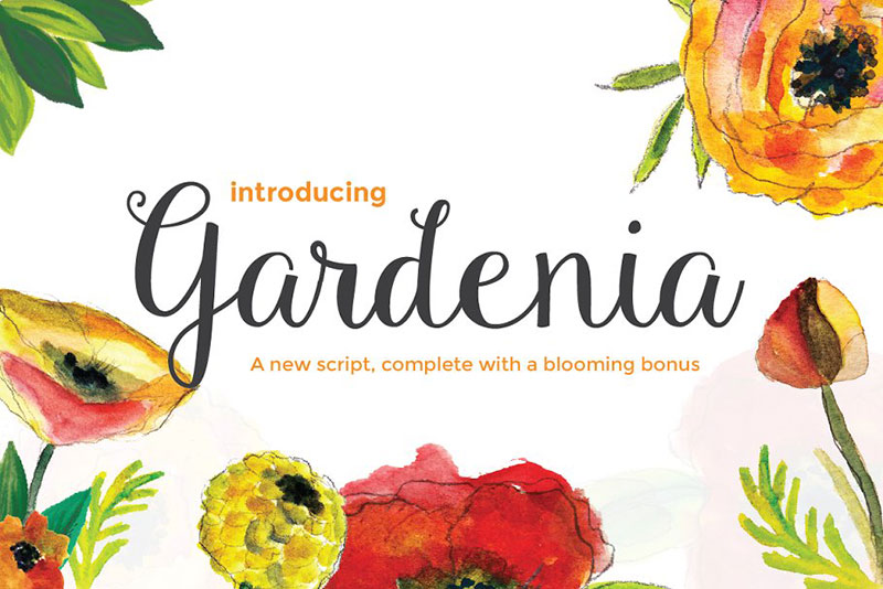 gardenia script blooming bonus flower font