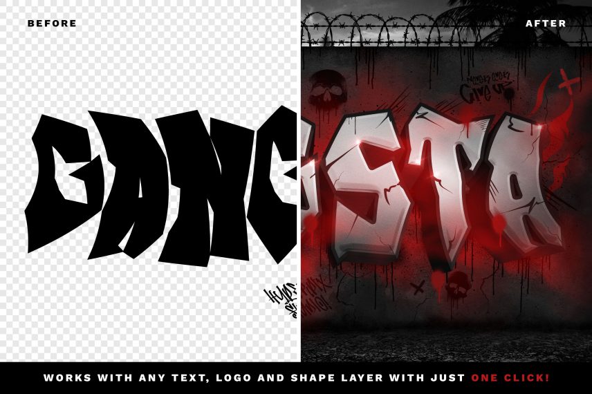 Graffiti Text Effect Vol.7 PSD Text mockup
