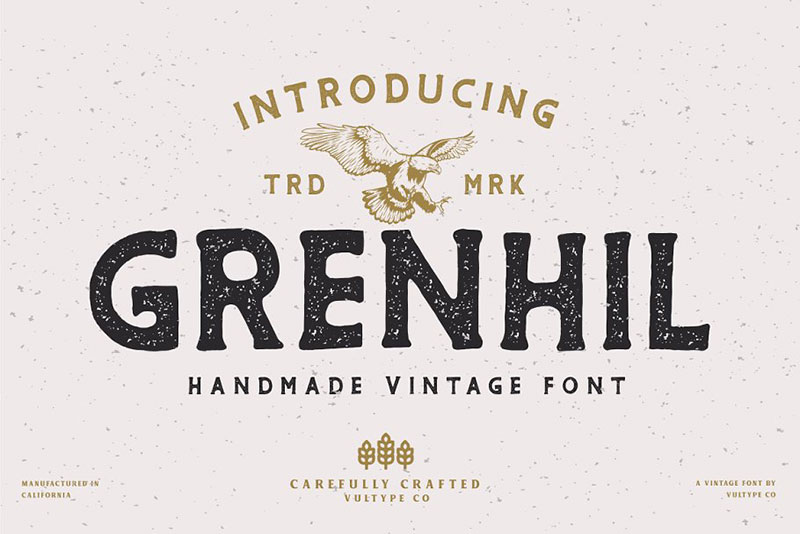 grenhil handmade vintage outdoor font