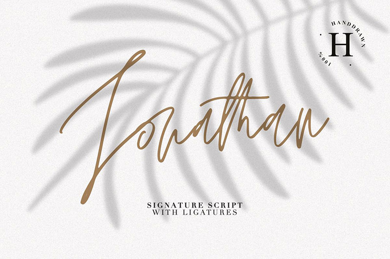 jonathan signature feminine font