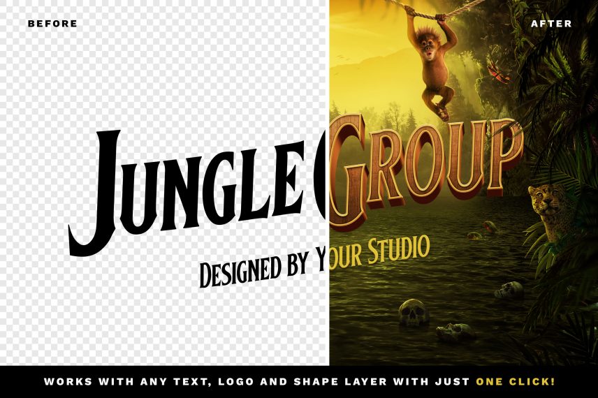 Jungle Cruise Movie Title Logo Text Effect PSD Template