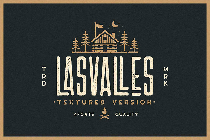 las valles textured typeface outdoor font