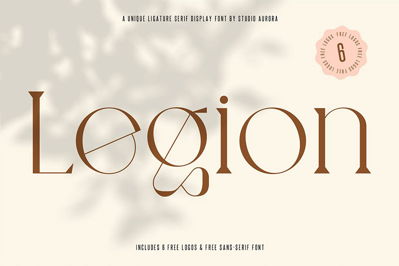 legion ligature display serif real estate font