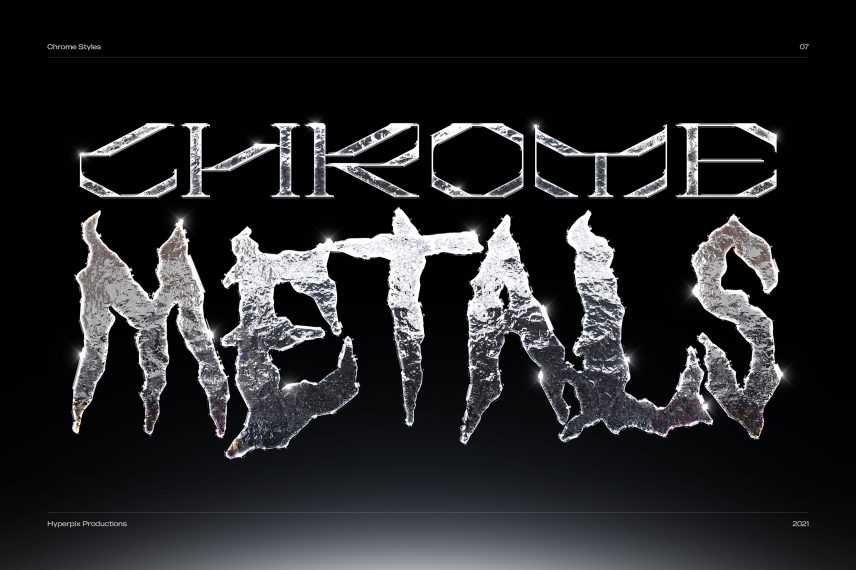Metal Chrome Text Effect Vol.3 PSD Text Style