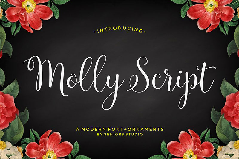 molly script flower font