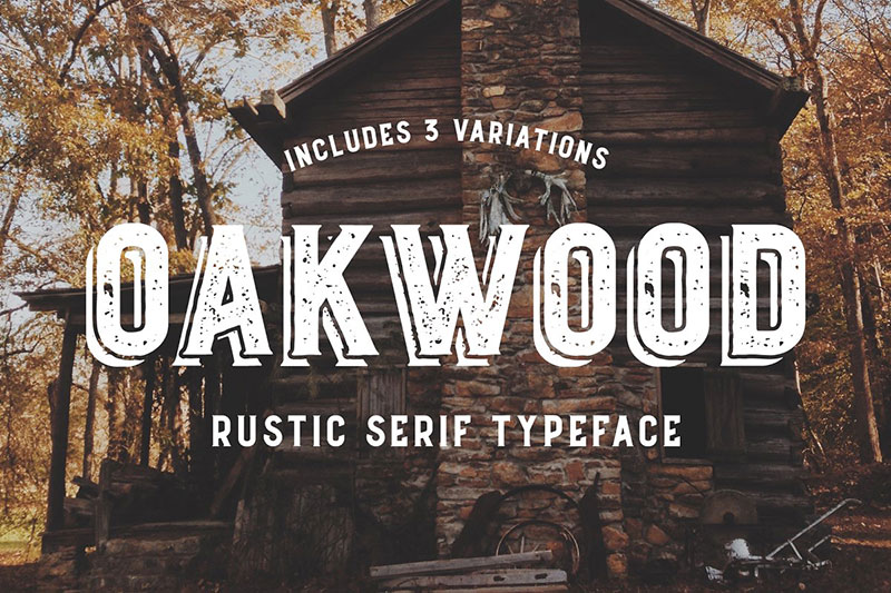 oakwood rustic outdoor font