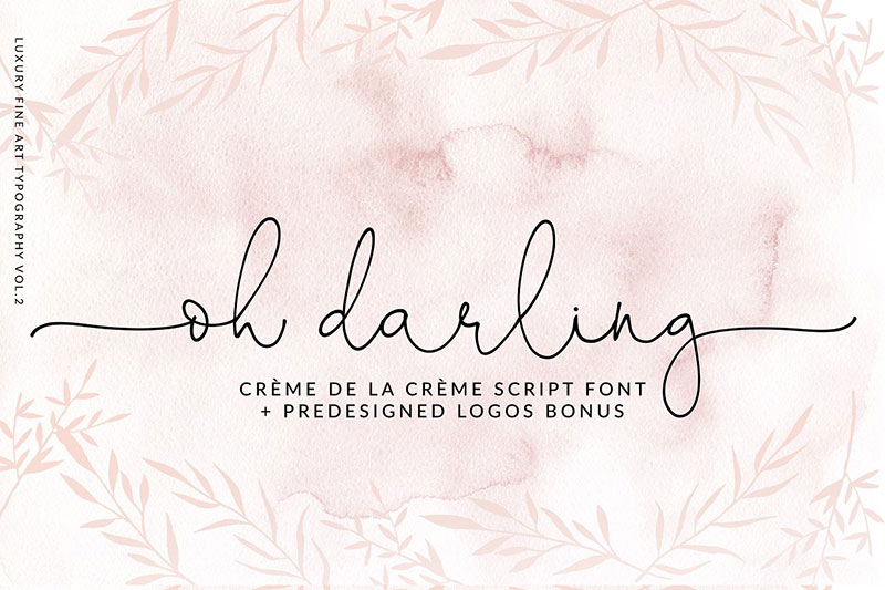 oh darling ethereal script feminine font