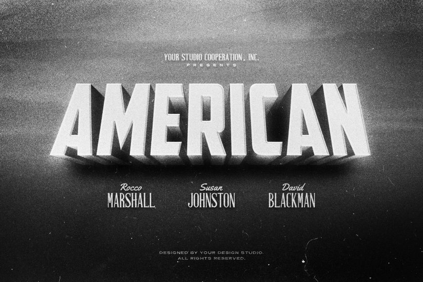 Old Movie Title Style Vol.3 PSD Text Effect