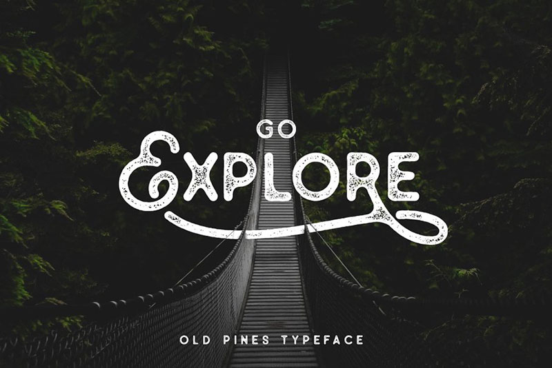 old pines vintage type outdoor font