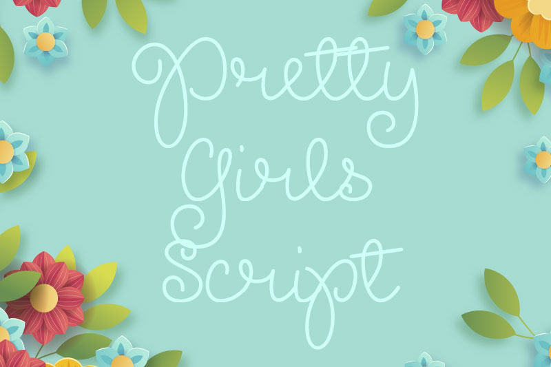 pretty girls script flower font