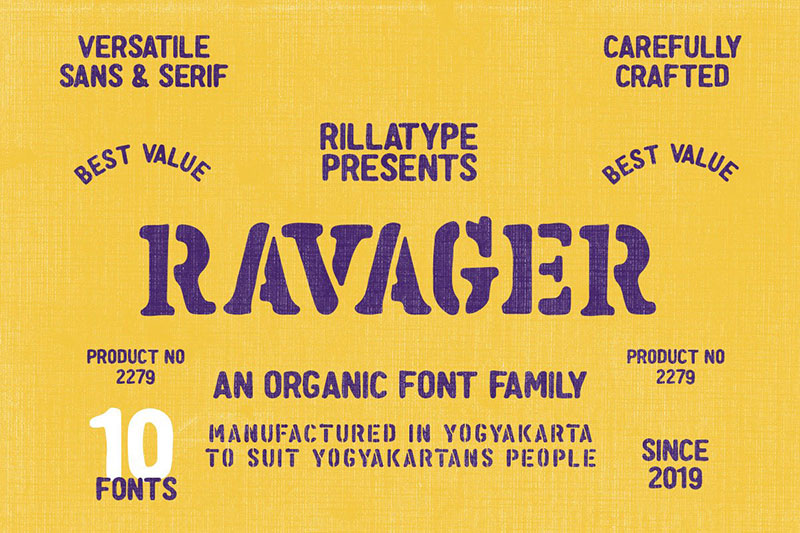 ravager organic typeface family outdoor font