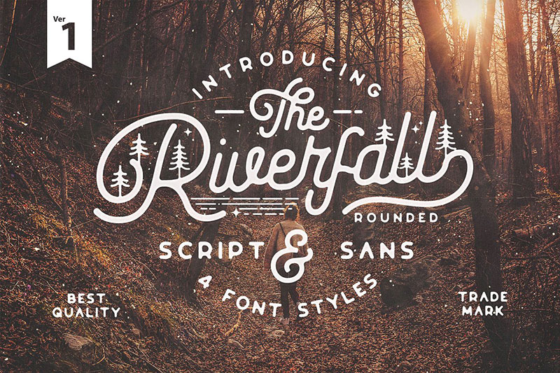 riverfall rounded typeface outdoor font