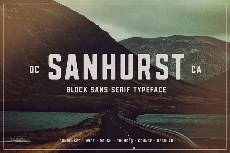 sanhurst sans serif outdoor font