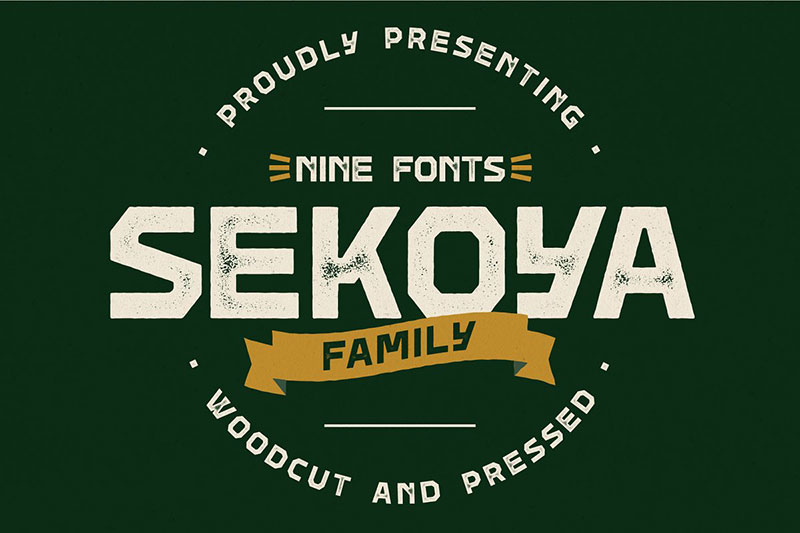 sekoya wood type family outdoor font