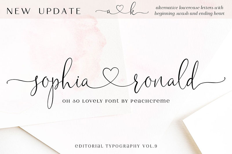 sophia ronald lovely script feminine font