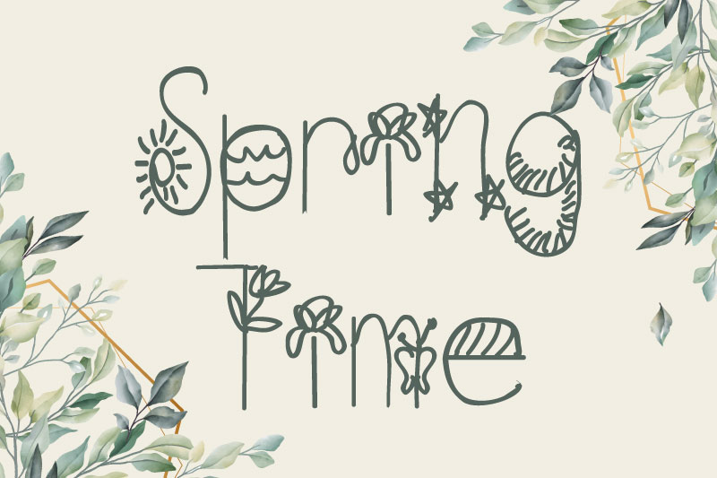 spring time flower font