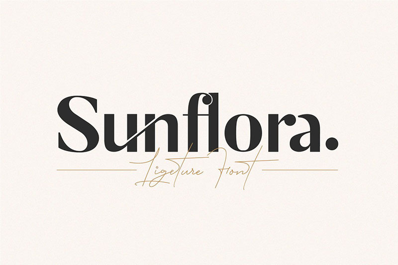 sunflora unique ligature feminine font
