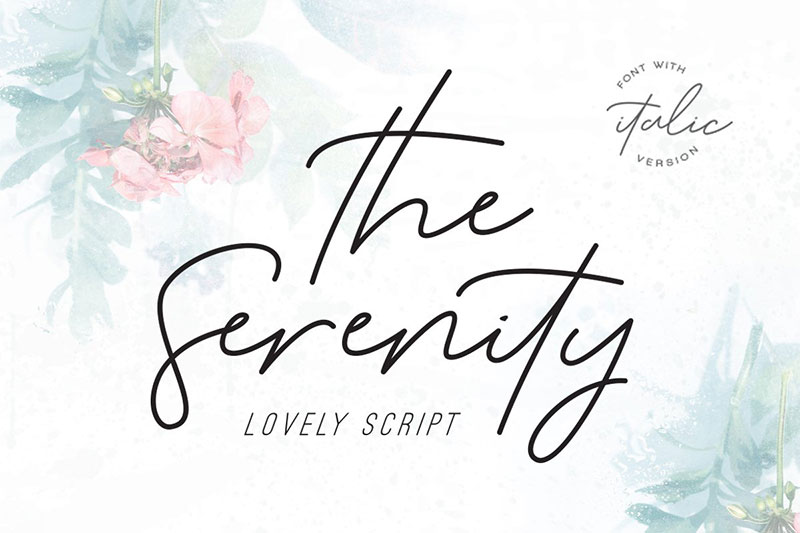the serenity lovely script feminine font