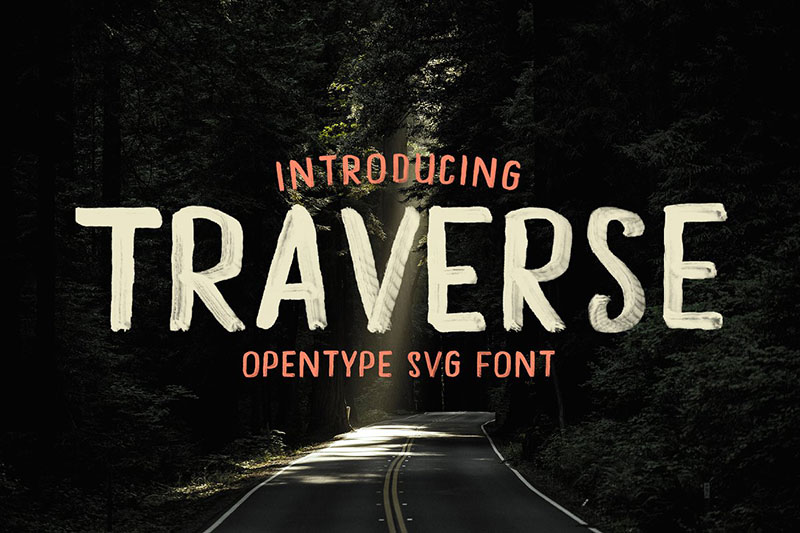 traverse hand drawn outdoor font