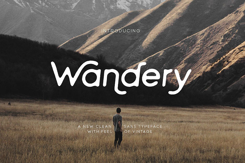 wandery modern x vintage typeface outdoor font