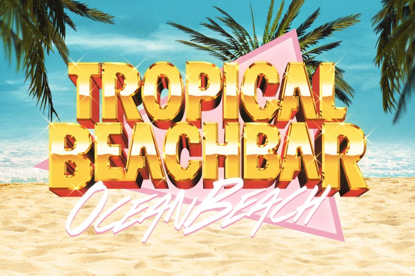 80s Summer and Beach Text Effect PSD Template