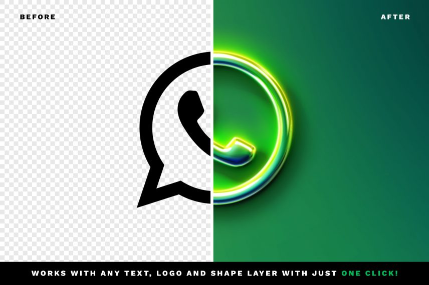 Abstract Chrome Logo Style Vol.1 PSD Template - Whatsapp Logo