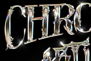 Iridescent Chrome Text Effect Vol.4 PSD Template