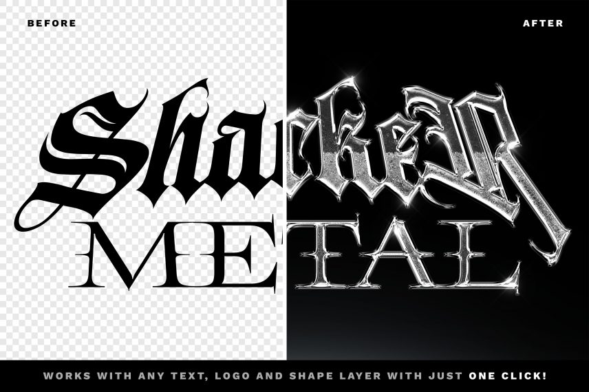Metal Chrome Text Effect Vol.4 PSD Template