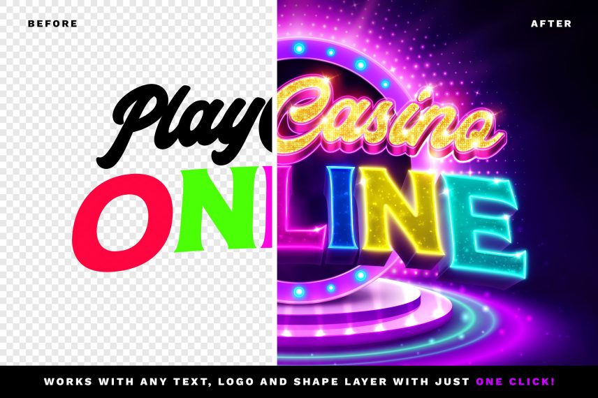 Nightclub / Casino Logo and Text Effect Vol.3 PSD Template