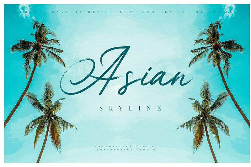 asian skyline casual summer ocean font