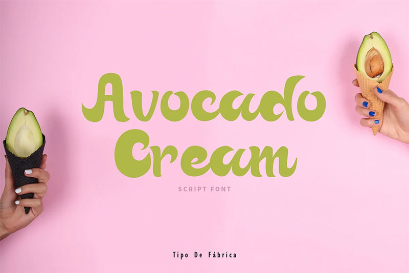 avocado cream ice cream font