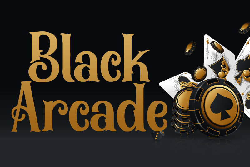 black arcade poker font