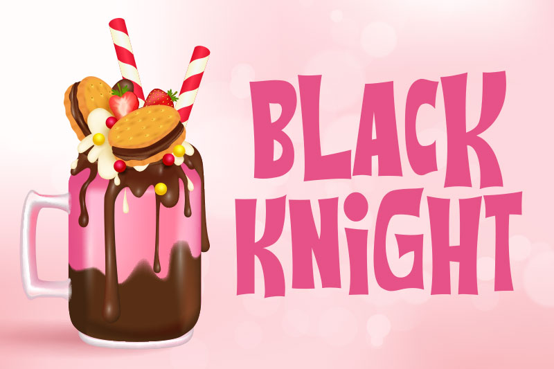 black knight ice cream font