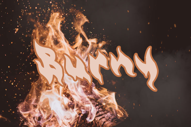 burny fire and flame font