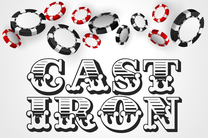 cast iron poker font