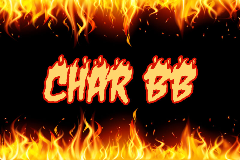 char bb fire and flame font