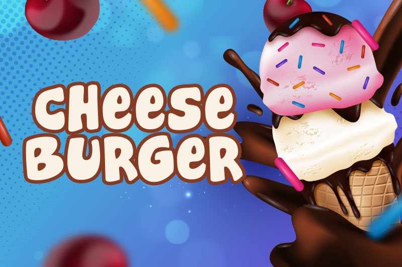 cheeseburger ice cream font