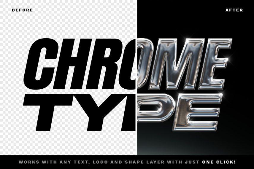 Chrome Text Effect Vol.13 PSD Template