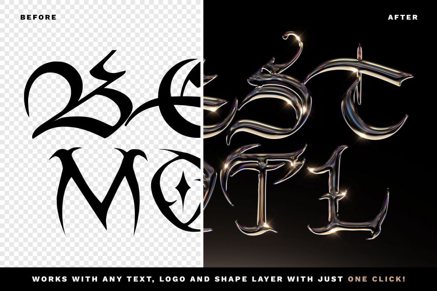 Chrome Text Effect Vol.15 PSD Style Template