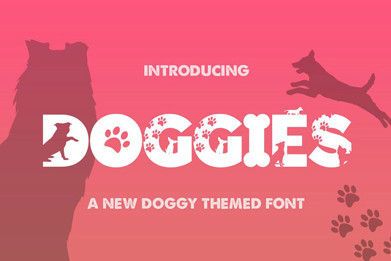 doggies silhouette animal font