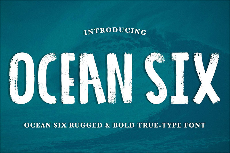 ean six brushed rugged ocean font