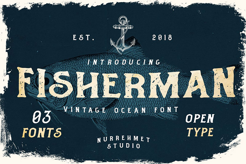 fisherman vintage ocean font