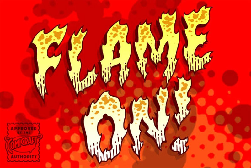 flame on fire and flame font