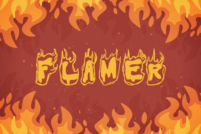 flamer fire and flame font