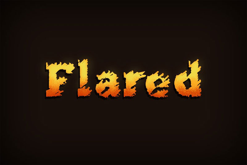 flared fire and flame font